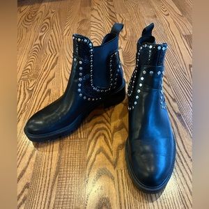 Zara Black Booties with Silver Studs. EU Size 39
